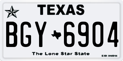 TX license plate BGY6904