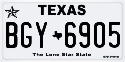 TX license plate BGY6905