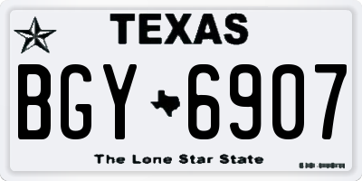 TX license plate BGY6907