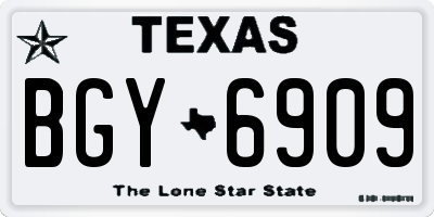 TX license plate BGY6909