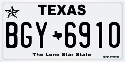 TX license plate BGY6910