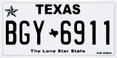TX license plate BGY6911