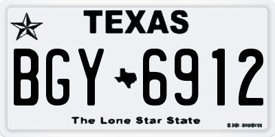 TX license plate BGY6912