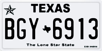 TX license plate BGY6913