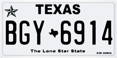 TX license plate BGY6914