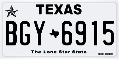 TX license plate BGY6915