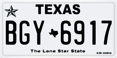 TX license plate BGY6917