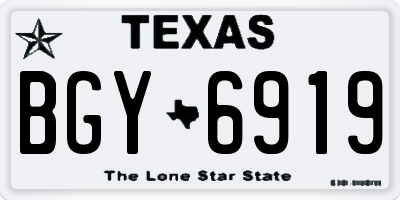 TX license plate BGY6919