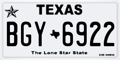 TX license plate BGY6922
