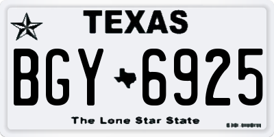 TX license plate BGY6925