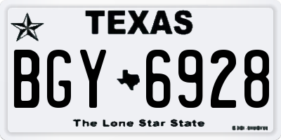 TX license plate BGY6928