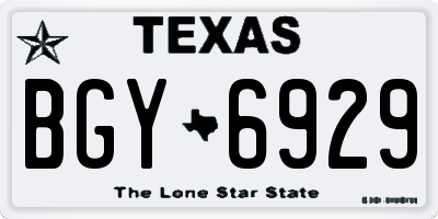 TX license plate BGY6929