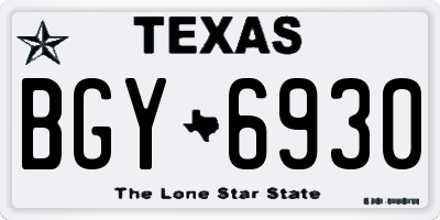TX license plate BGY6930