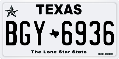 TX license plate BGY6936