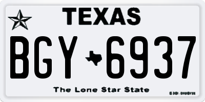 TX license plate BGY6937
