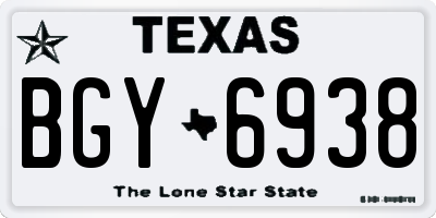 TX license plate BGY6938