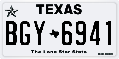 TX license plate BGY6941