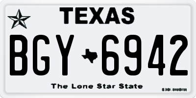 TX license plate BGY6942