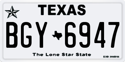TX license plate BGY6947