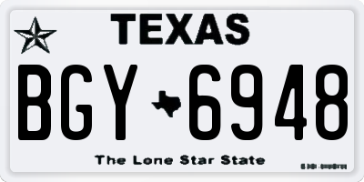 TX license plate BGY6948