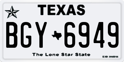 TX license plate BGY6949
