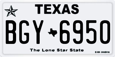 TX license plate BGY6950