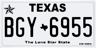 TX license plate BGY6955