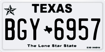 TX license plate BGY6957
