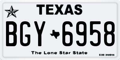 TX license plate BGY6958