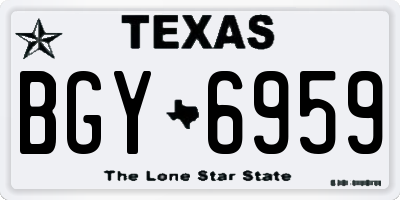 TX license plate BGY6959