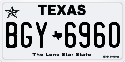 TX license plate BGY6960