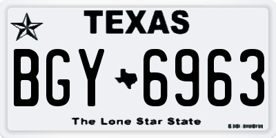 TX license plate BGY6963