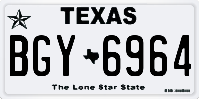 TX license plate BGY6964