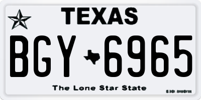TX license plate BGY6965