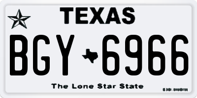 TX license plate BGY6966