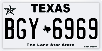 TX license plate BGY6969