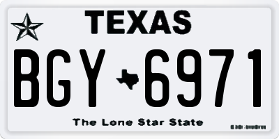 TX license plate BGY6971