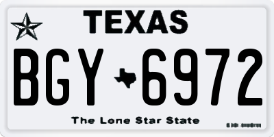 TX license plate BGY6972