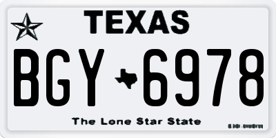 TX license plate BGY6978