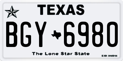 TX license plate BGY6980