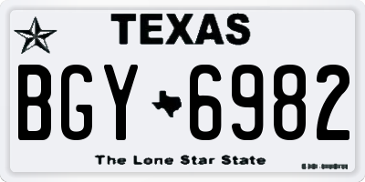 TX license plate BGY6982