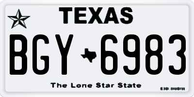 TX license plate BGY6983