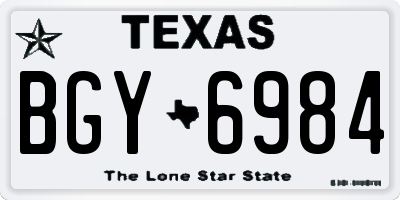 TX license plate BGY6984