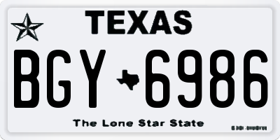 TX license plate BGY6986