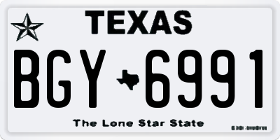 TX license plate BGY6991