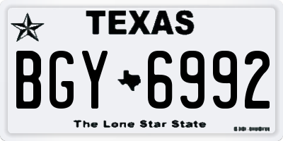 TX license plate BGY6992