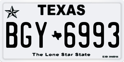 TX license plate BGY6993