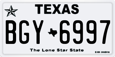 TX license plate BGY6997