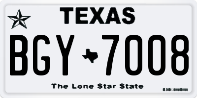 TX license plate BGY7008