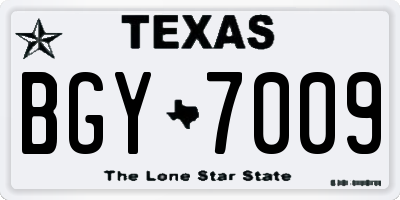 TX license plate BGY7009